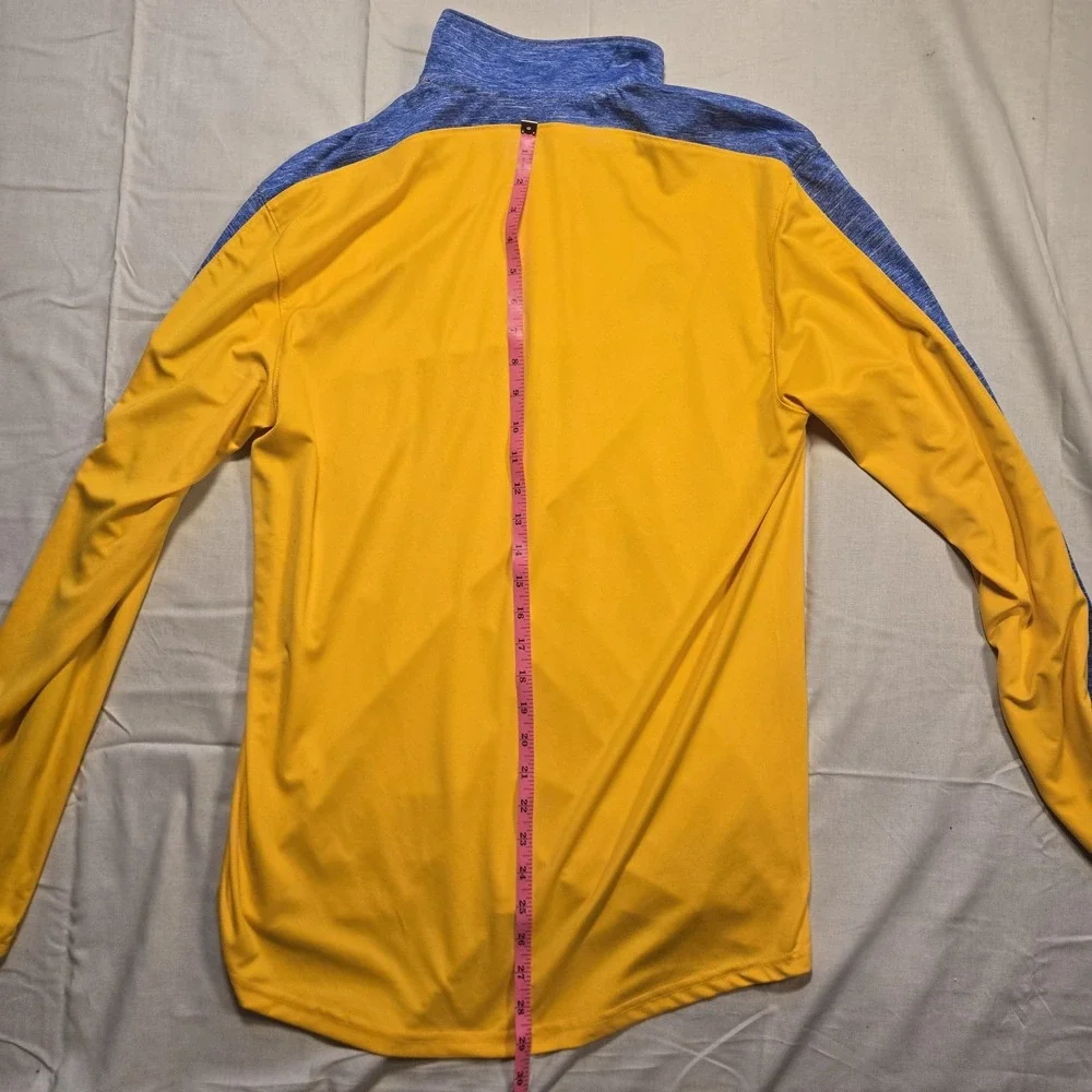 UCLA Bruins Pullover Mens Small Yellow NCAA Basketball Adidas Climalite 1/4 Zip